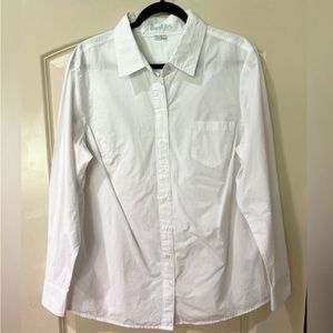 BODEN Long Sleeve 100% Cotton Button Down Shirt White Women’s Size 14